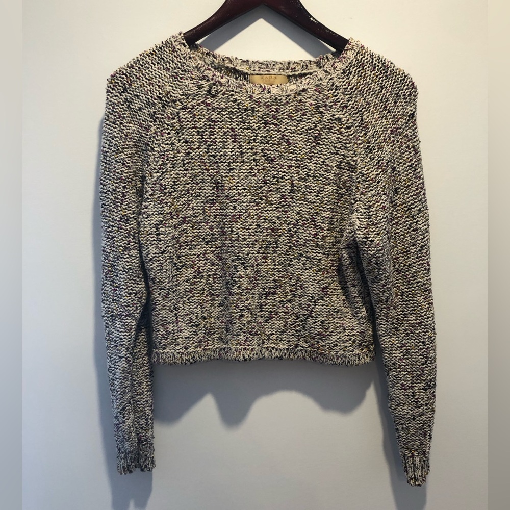 Zara Speckled Knit Crew Neck Sweater